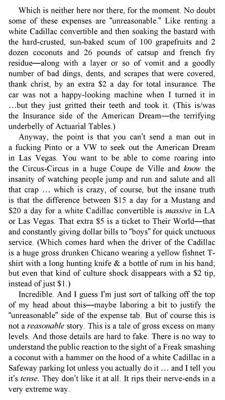 awesome expenses hunter s thompson fear and loathing in america